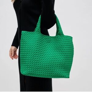 Green Woven Tote Bag